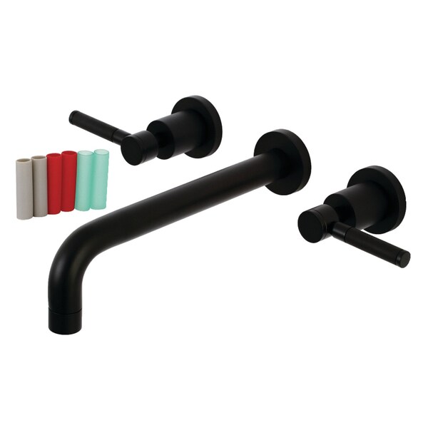 Roman Tub Faucet, Matte Black, Wall Mount